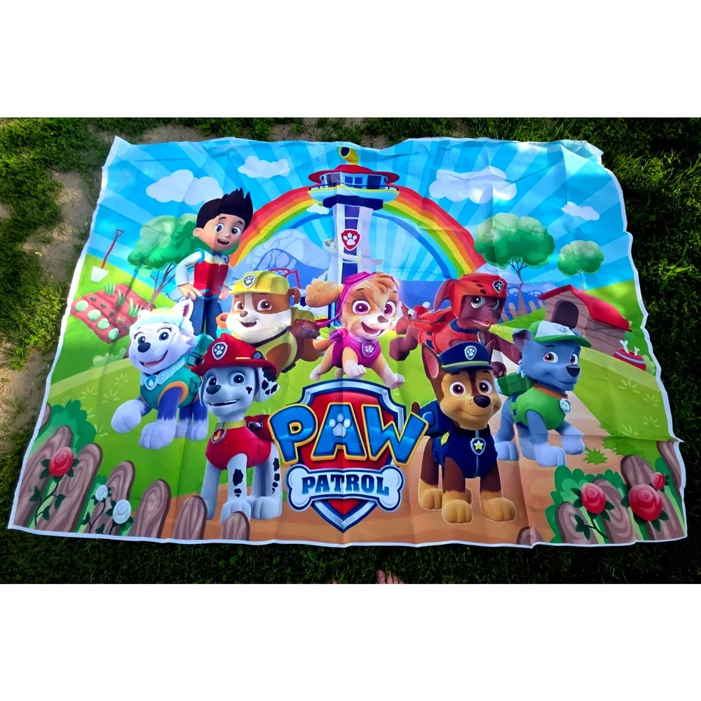 Paw Patrol Backdrop 7 x 5ft Birthday Party Banner Kids Photo Background Decor